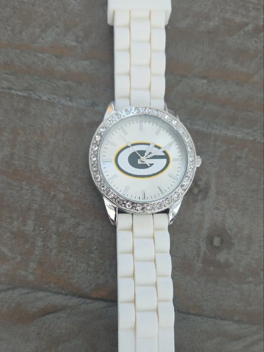 NWT Game Time NFL Green Bay Packers Glitz Watch - White Silicone